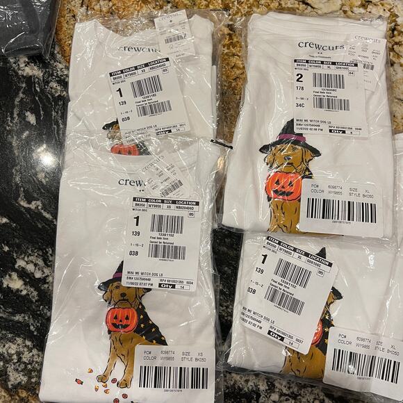 NWT J. Crew Girls' White W/Halloween Witch Pumpkin Dog Graphic Tee - Picture 9 of 9